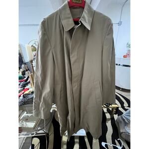 Vintage London Fog Lined Trench Coat Beige Tan Double Breasted Classic